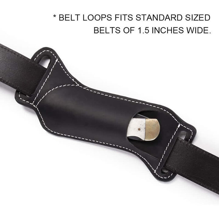 Curve Folding Knife Carrier Leather Sheath Belt Bag - image 8