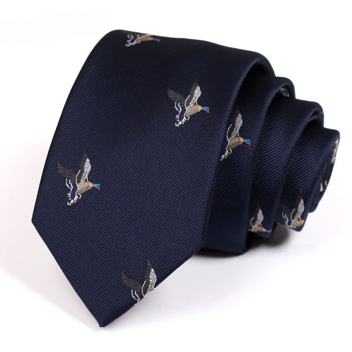Men's MidnightBlue Flying Ducks Necktie - MidnightBlue - image 0