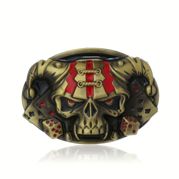 Men's DIY Skull Clown Joker Buckle Leather Belt - image 2