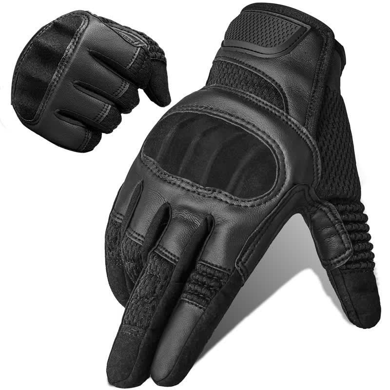 Rubber Hard Knuckle Touch Screen Tactical Gloves - Black - XL - image 11
