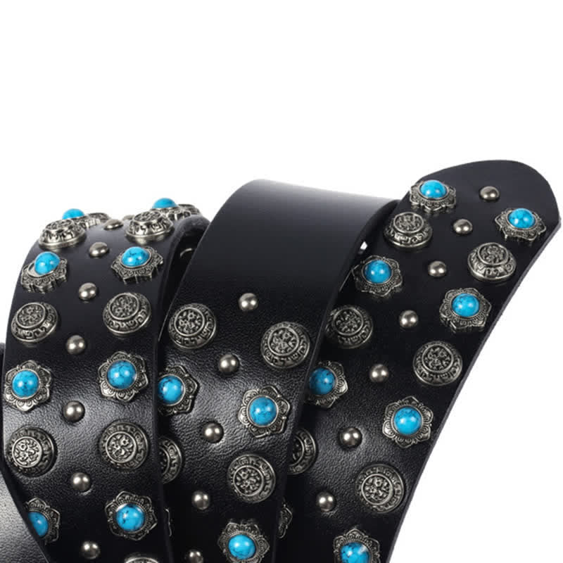 Unisex Luxurious Imitation Turquoise Accents Belt - image 9