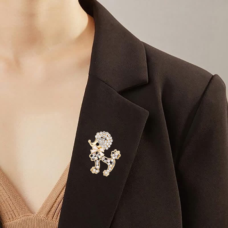 Women's Bowknot Puppy Poodle Brooch - image 1