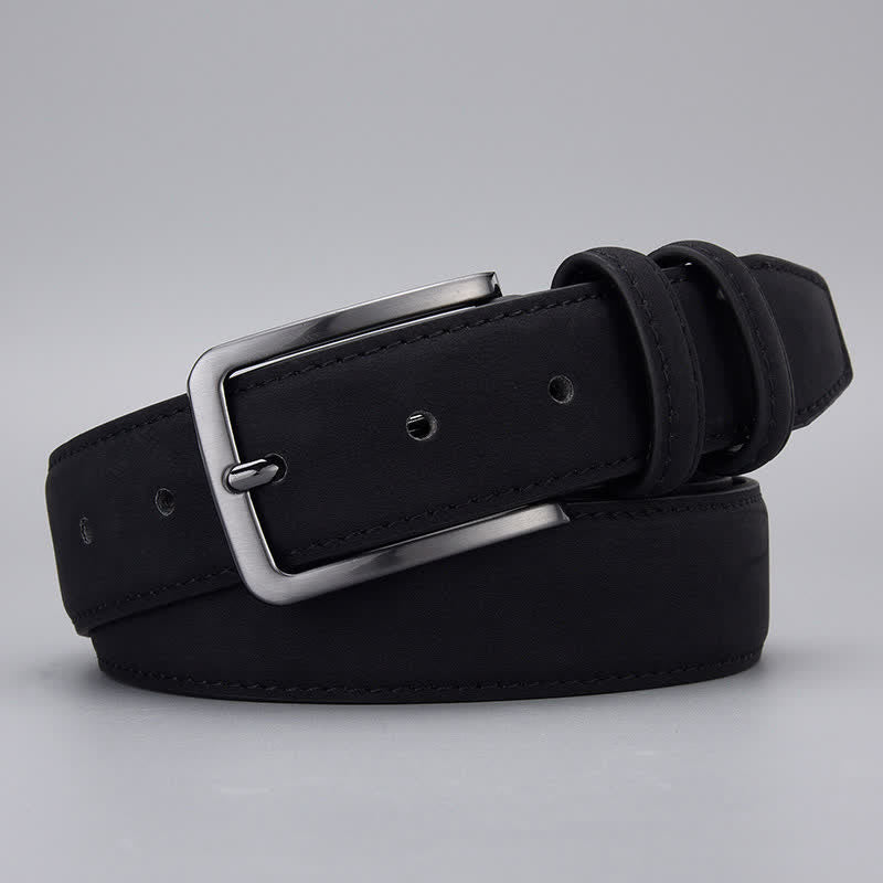 Men's Rugged Matte PU Leather Belt - Black - 44 - image 4