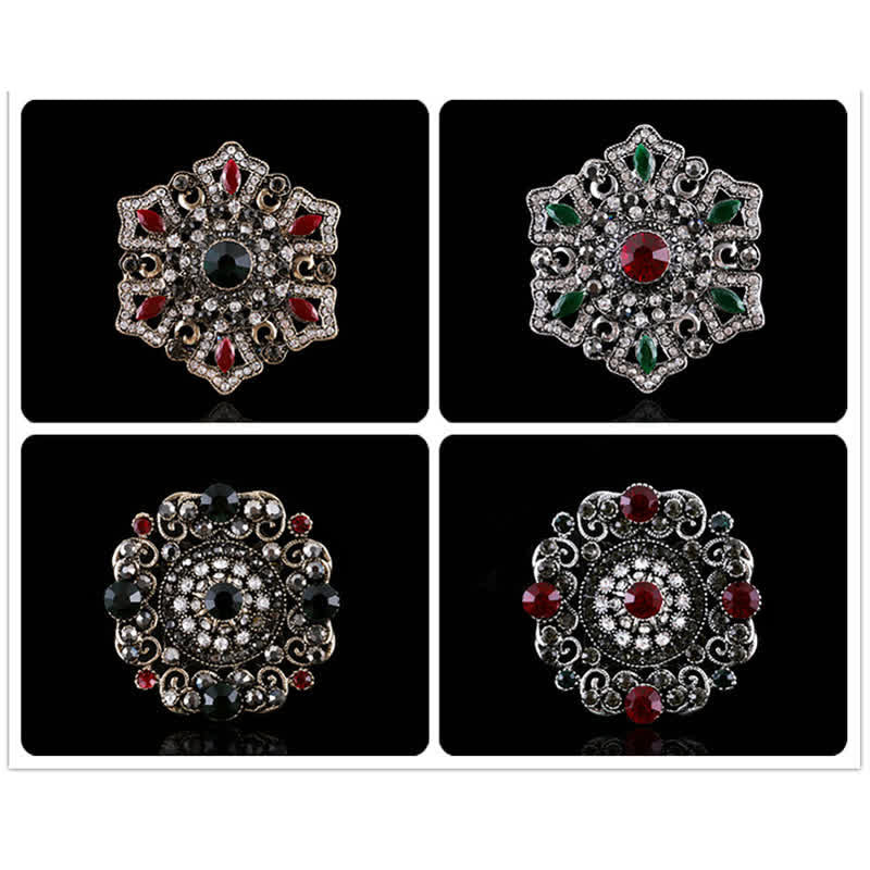 Women's Baroque Palace Crystal Brooch - image 10