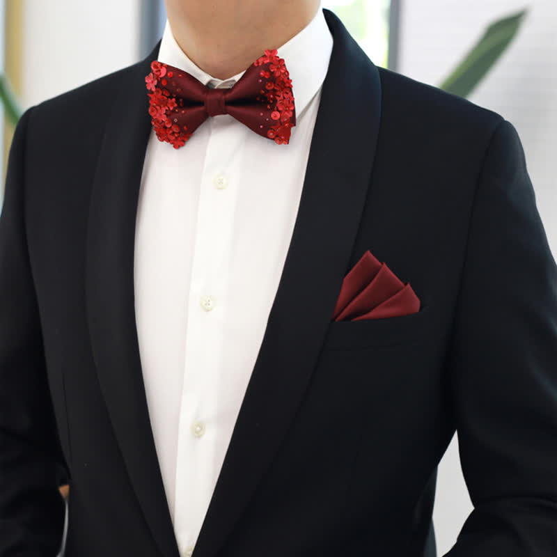 Men's Sequin Flourishing Bow Tie Pocket Square - image 7