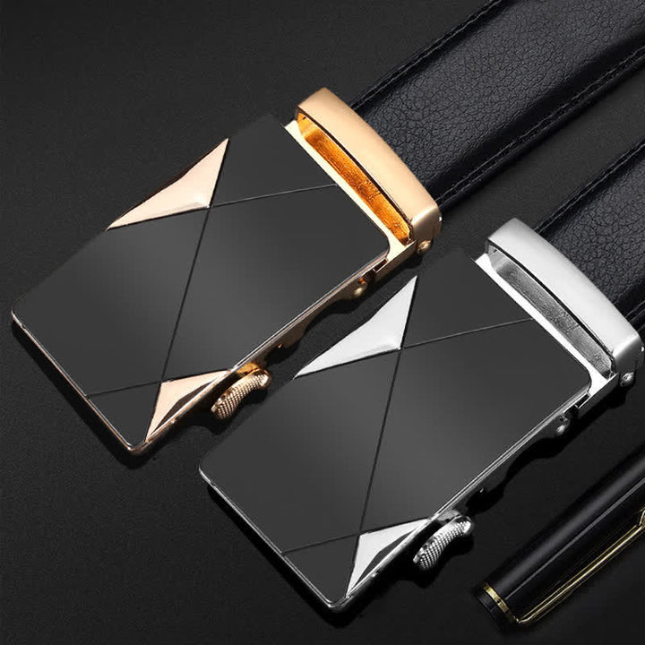 Men's Luxury Embossed Automatic Buckle Leather Belt - image 1