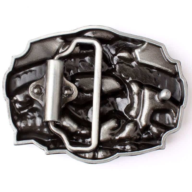 Men's DIY Hunting Deer In The Wild Buckle Leather Belt - image 1