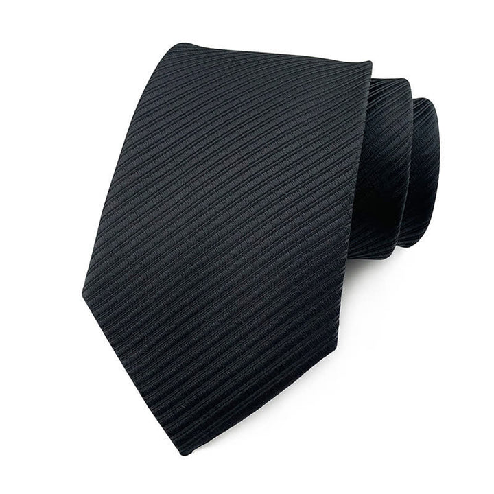 Men's Solid Color Discreet Twill Work Necktie - Black - image 6