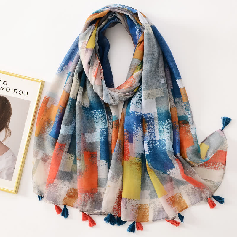 Women's Thin Lovely Butterfly Floral Tassel Scarf - Style #27 - image 32