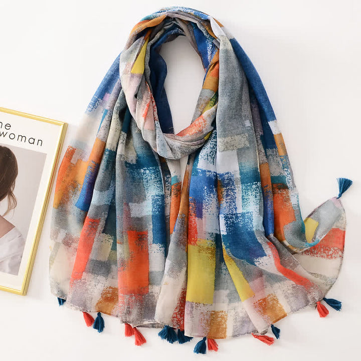 Women's Thin Lovely Butterfly Floral Tassel Scarf - Style #27 - image 32