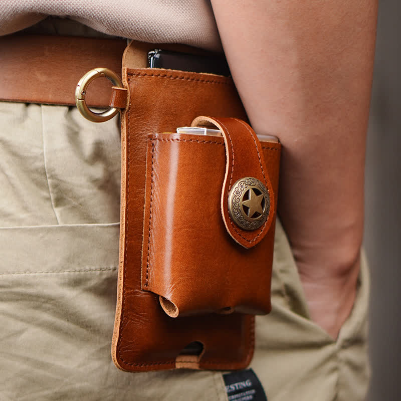 Star Magnetic Suction Leather Phone Belt Bag - image 2