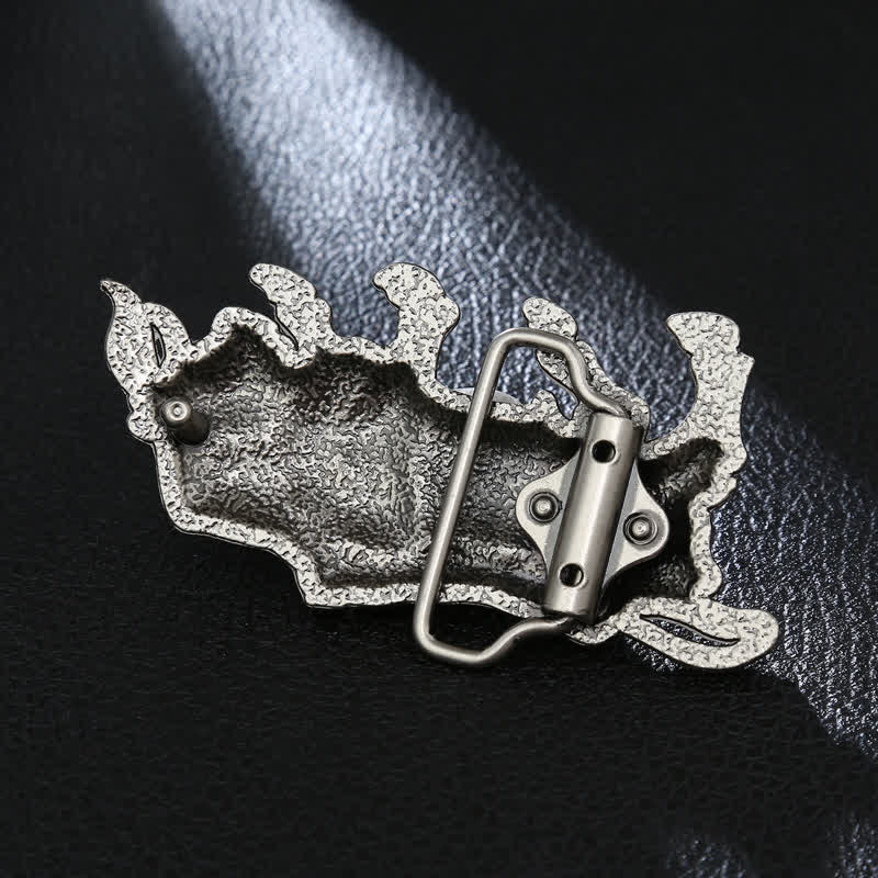 Men's DIY Authentic Silver Bull Buckle Leather Belt - image 1