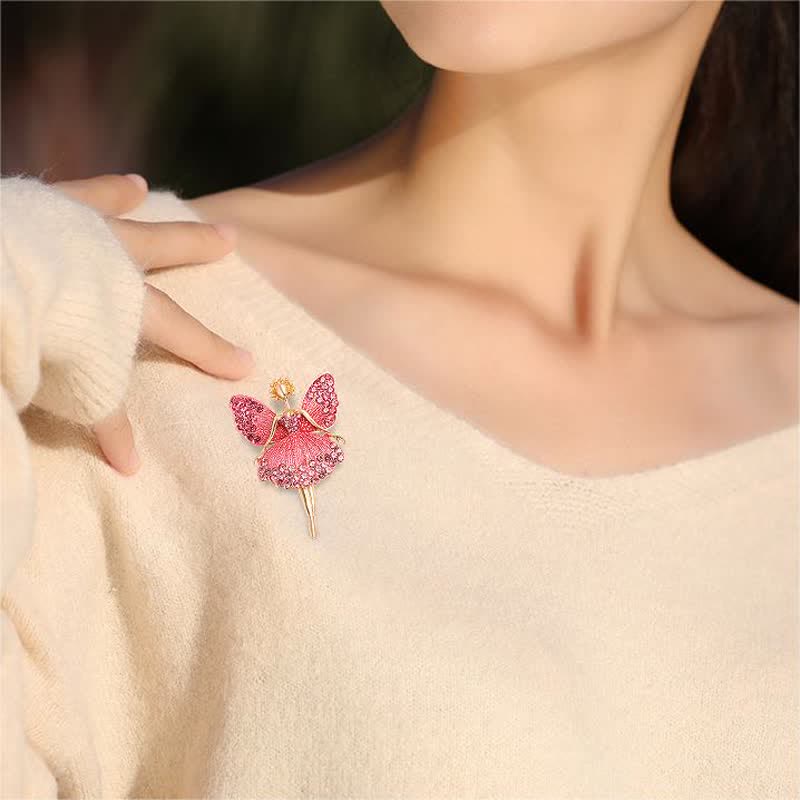 Women's Sparkly Dainty Dress Ballerina Brooch - image 1