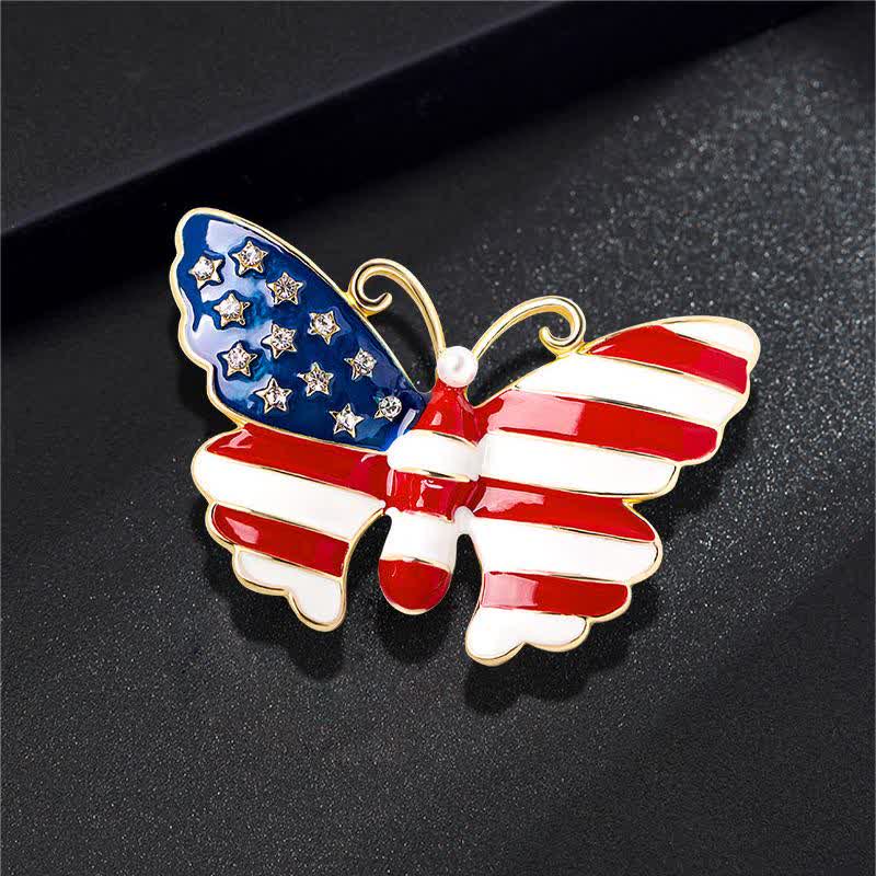 Men's American Flag Butterfly Brooch - image 2
