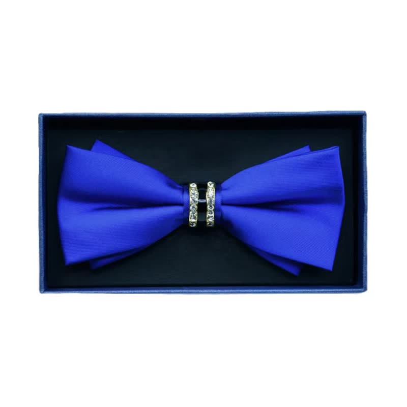 Men's Rhinestone Metal Matte Bow Tie - Arch - Royal - image 8