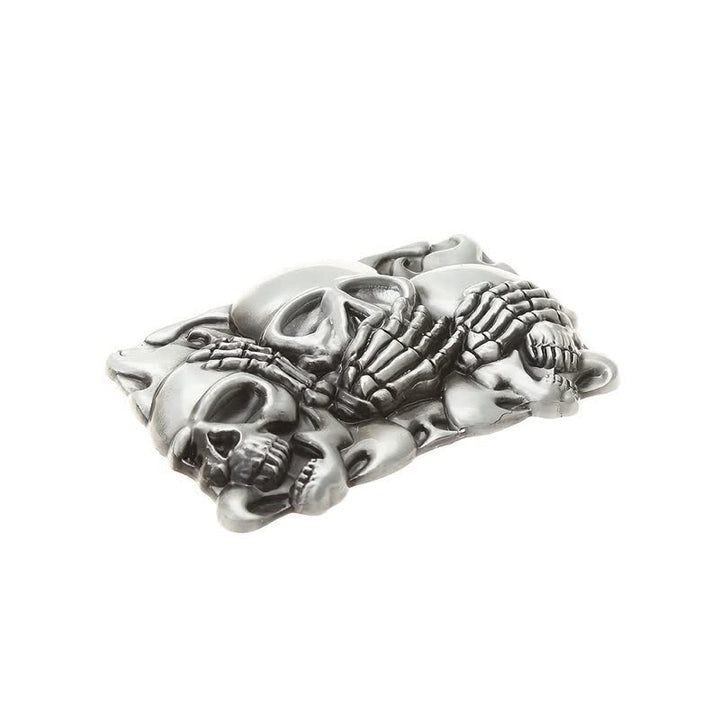 Men's DIY Horrible Laugh Skull Buckle Leather Belt - image 3