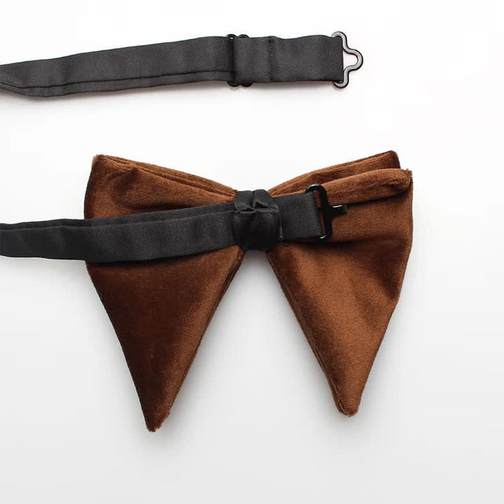 Men's Solid Color Velvet Oversized Pointed Bow Tie - image 16