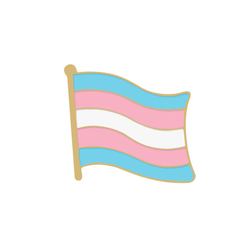 6Pcs Pride Day Pink & Blue Rainbow Flag Brooch - image 6