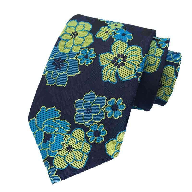 3Pcs Men's Blooming Flowery Necktie Set - image 1