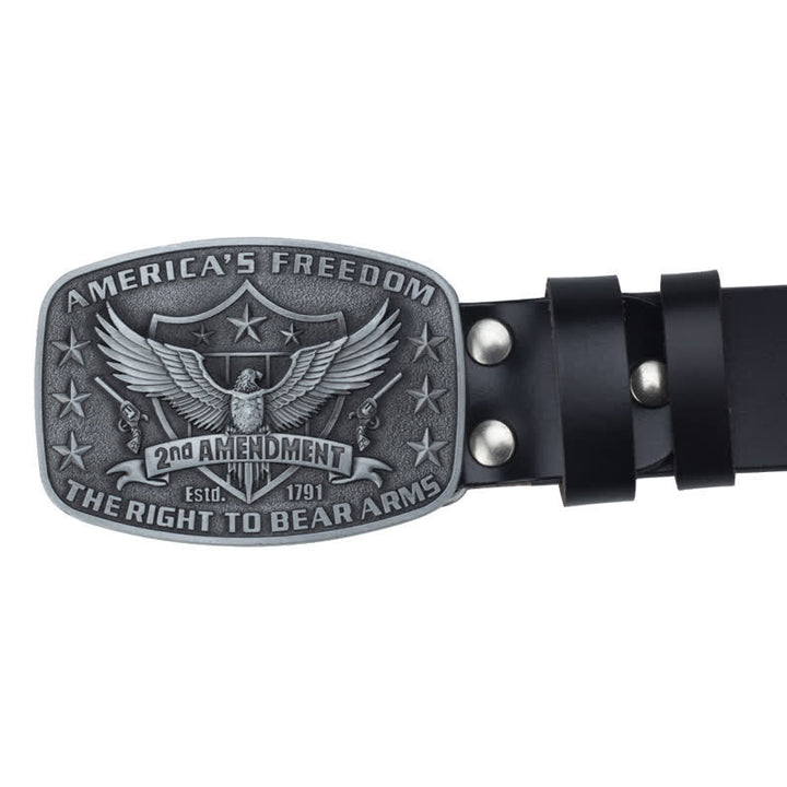 Men's Retro Eagle America's Freedom Leather Belt - image 3