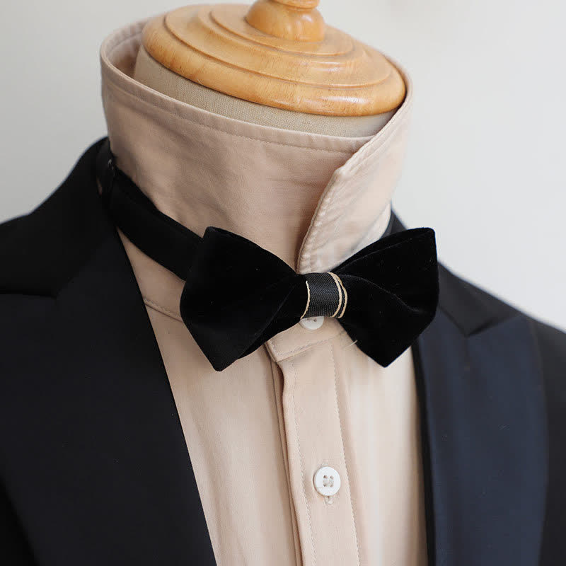 Men's Advanced Velvet Twist Bow Tie - Black - image 1