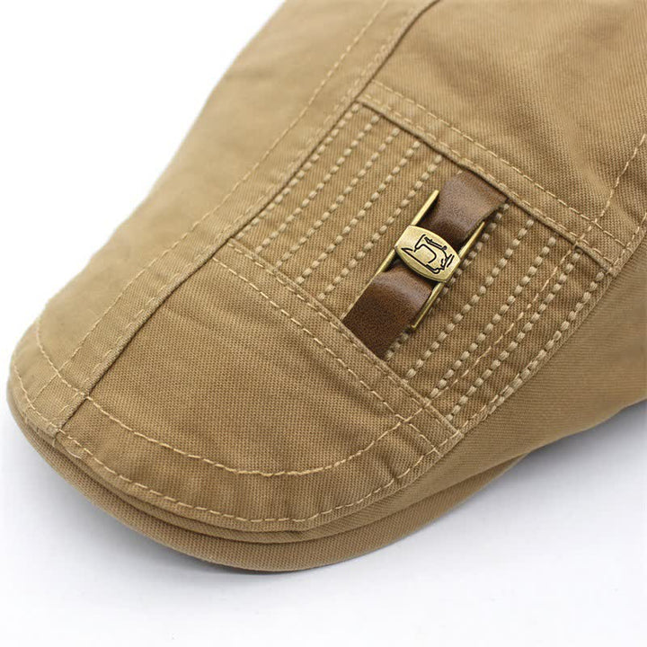 Freestyle Leather Strap I-Buckle Cotton Beret Cap - image 6