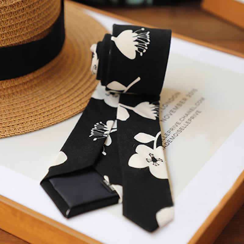 Men's Elegant Floral Skinny Necktie - image 4