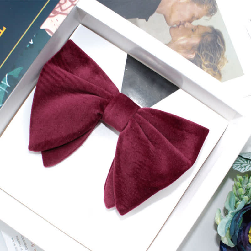 Men's Gentleman Oversize Droopy Velvet Bow Tie - image 5