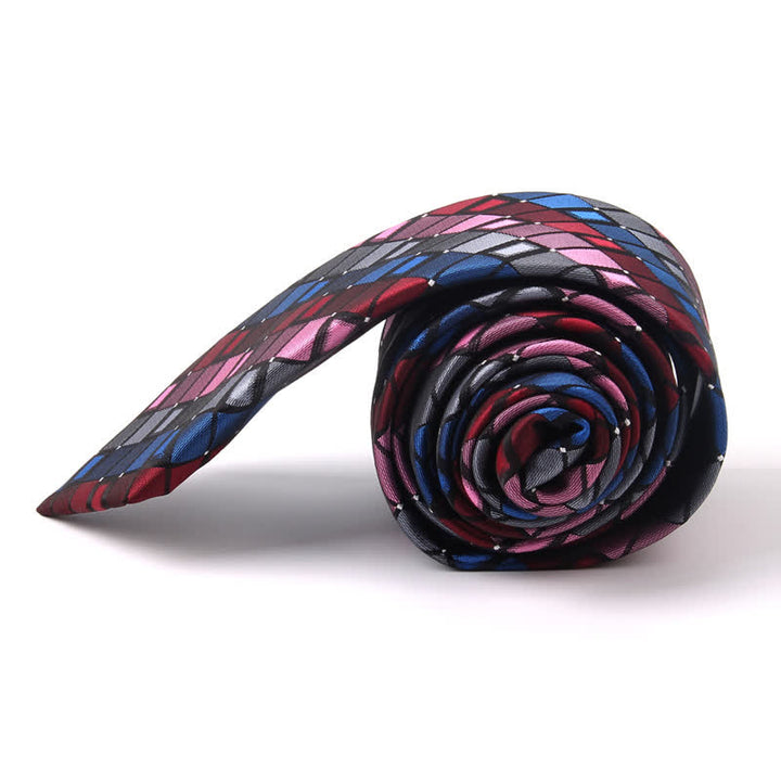 Men's Colorful Patch Square Checkered Necktie - image 3