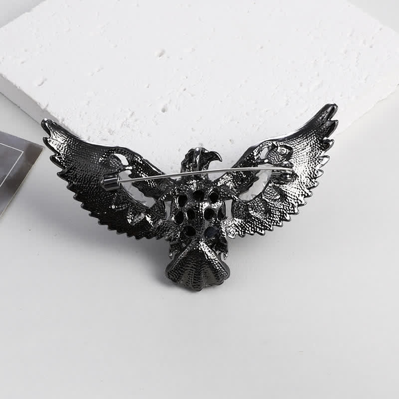 Men's Flying Hawk Gem Brooch - image 7