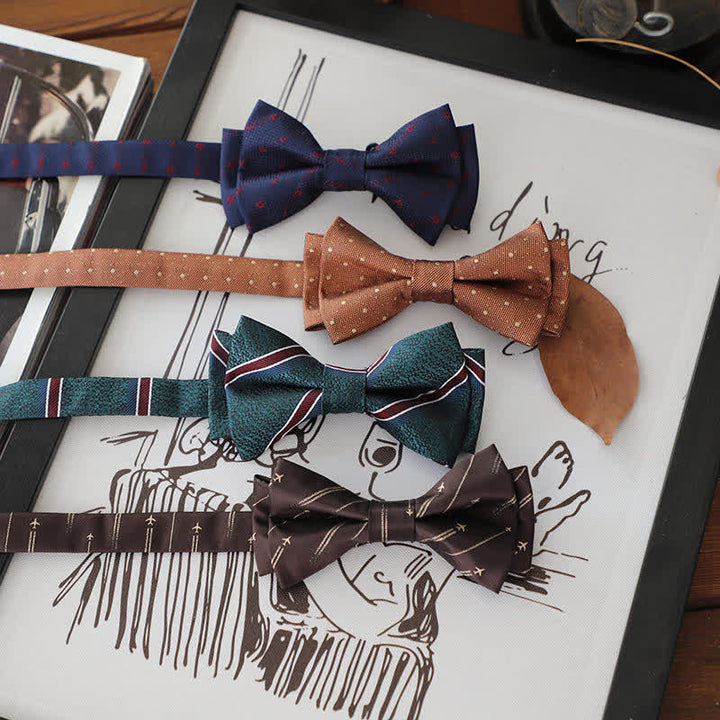 Men's Stylish Striped Dots Bow Tie - image 0