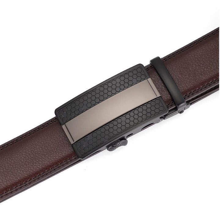 Men's Classy Sliding Buckle Ratchet Leather Belt - image 8