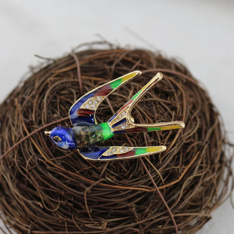 Women's Cute Enamel Swallow Brooch - image 8