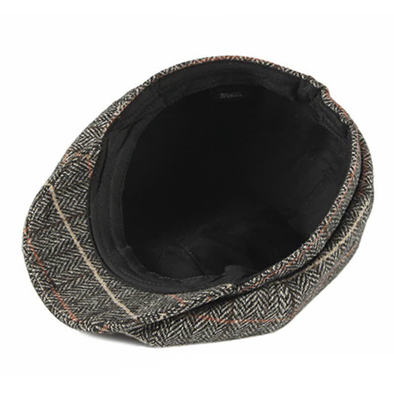British Plaid Octagonal Cabbie Beret Cap - image 3