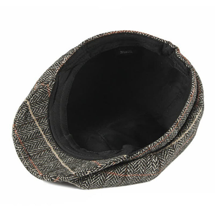 British Plaid Octagonal Cabbie Beret Cap - image 3