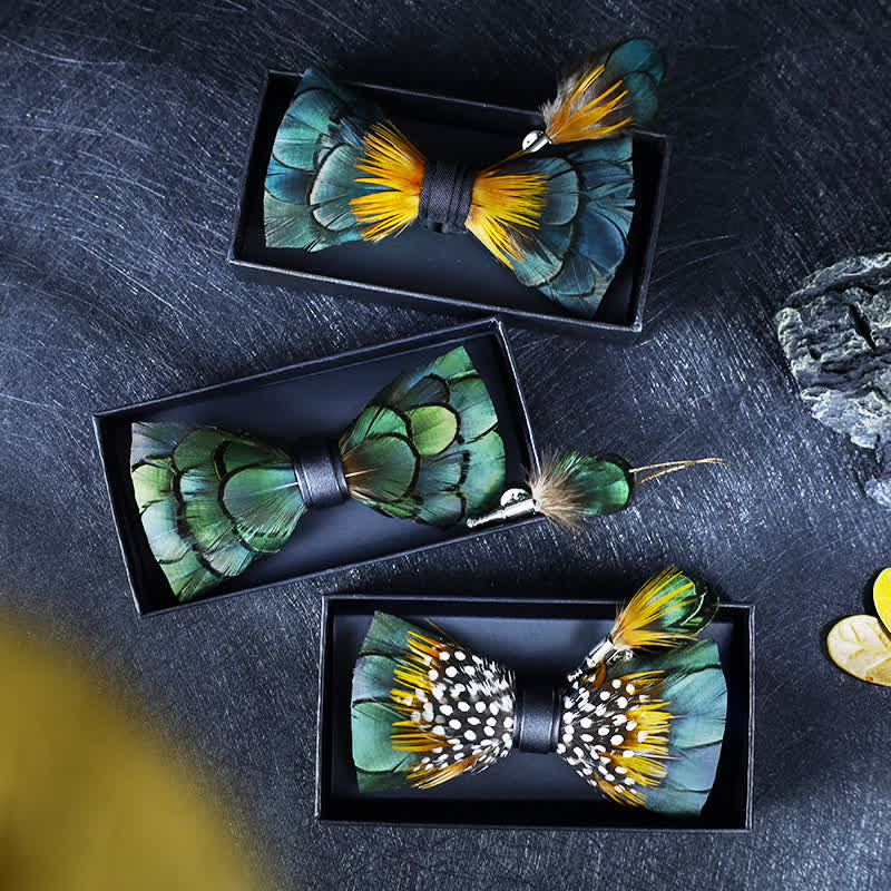 Green Classic Feather Bow Tie Collection Bundle - image 2