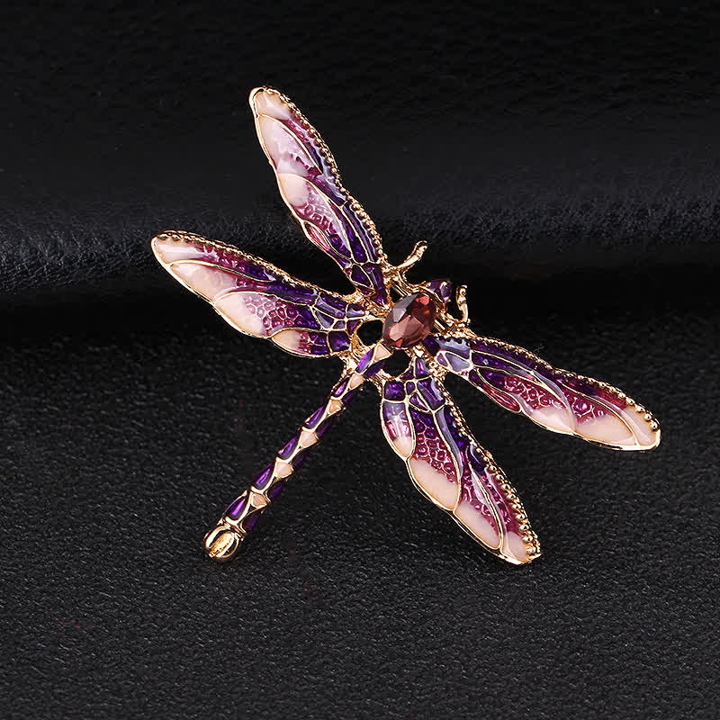 Women's Pretty Enamel Dragonfly Brooch - image 8