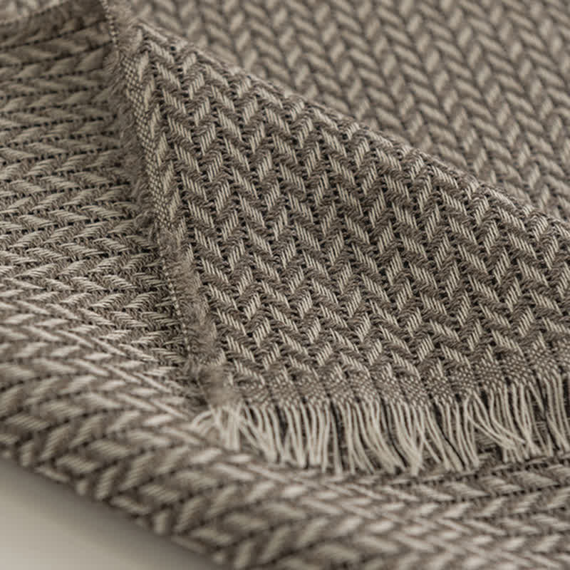 Women's Chunky Simple Herringbone Tassel Scarf - image 10