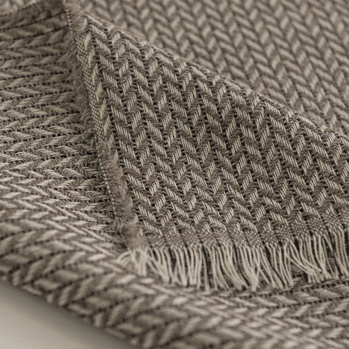 Women's Chunky Simple Herringbone Tassel Scarf - image 10