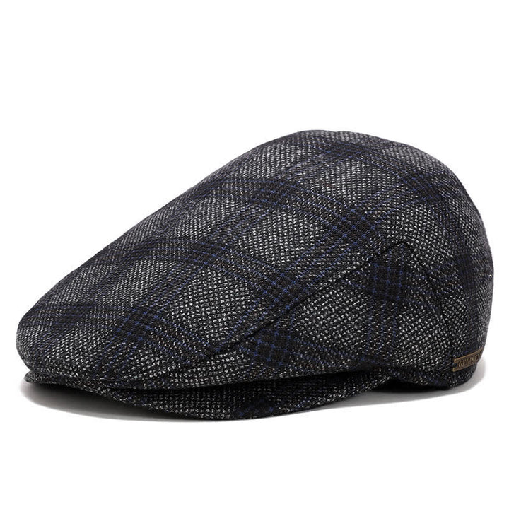 Sport Ivy Flat Cap with Earflap Beret - Gray Plaid - Adjustable (about 22"-23 5/8") - image 12