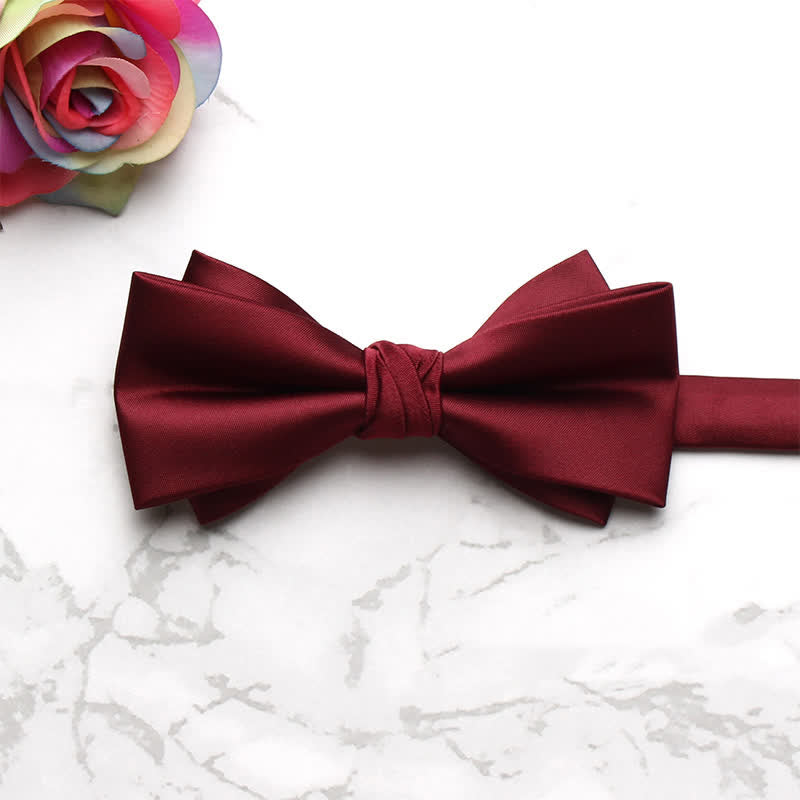 Men's Classic Party Evening Bow Tie - Burgundy - image 7