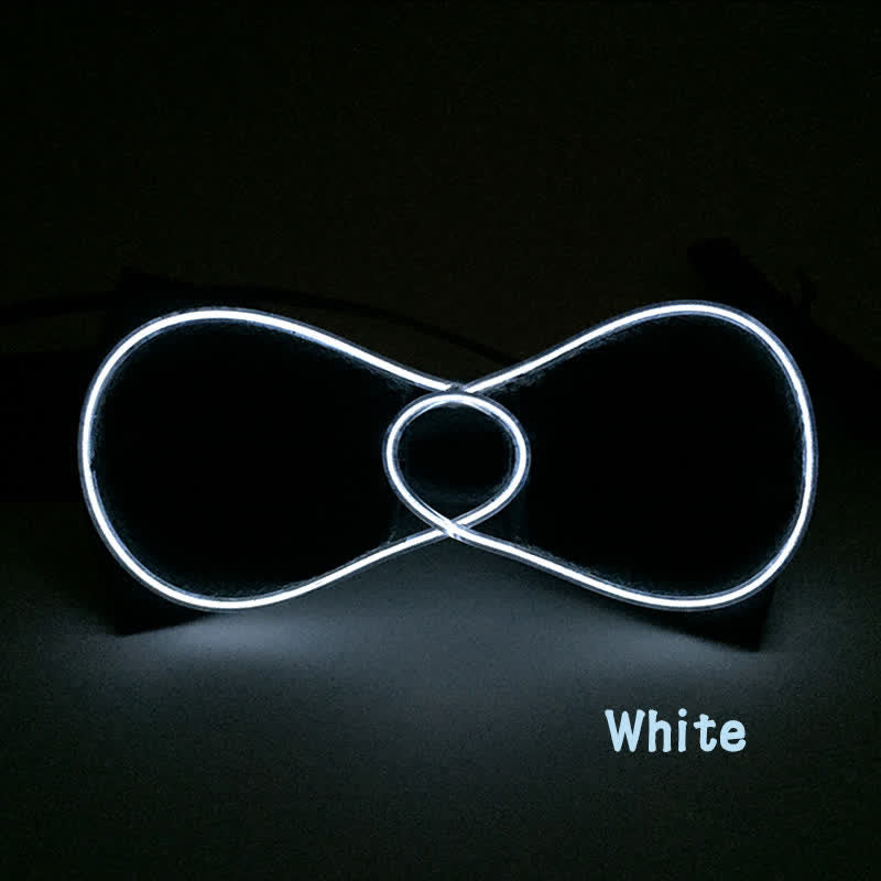 Flashing Round LED Glowing Bow Tie - White - image 10