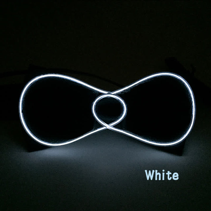 Flashing Round LED Glowing Bow Tie - White - image 10