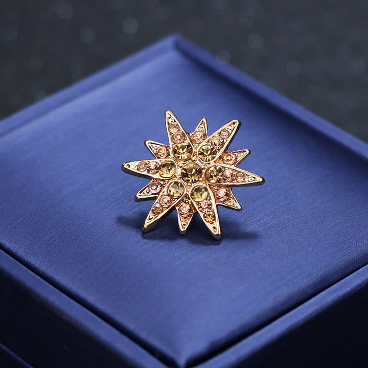 Men's Stunning Hexagram Star Brooch - Champagne - image 1
