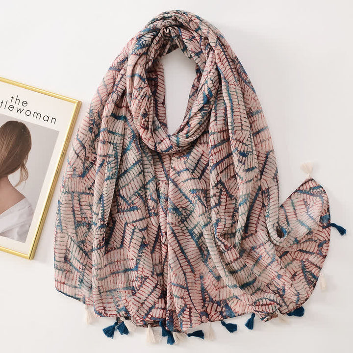 Women's Thin Lovely Butterfly Floral Tassel Scarf - Style #37 - image 42