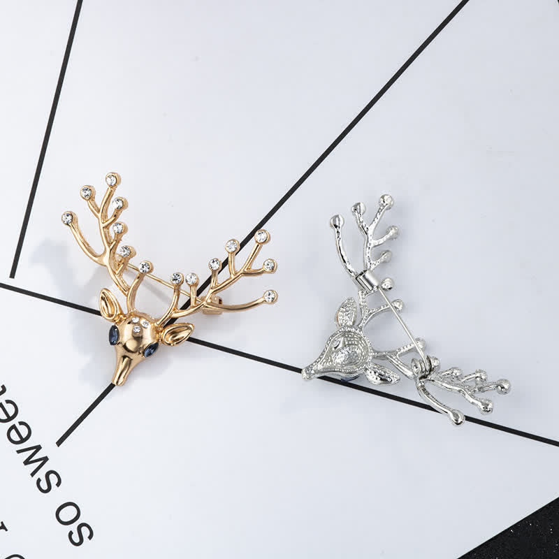 Men's Living Christmas Elk Brooch - image 2