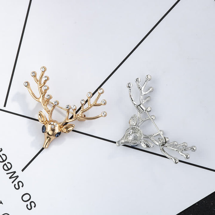 Men's Living Christmas Elk Brooch - image 2