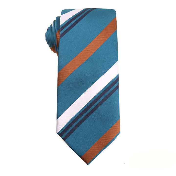 Men's Business Lake Blue Series Necktie - Striped - image 5