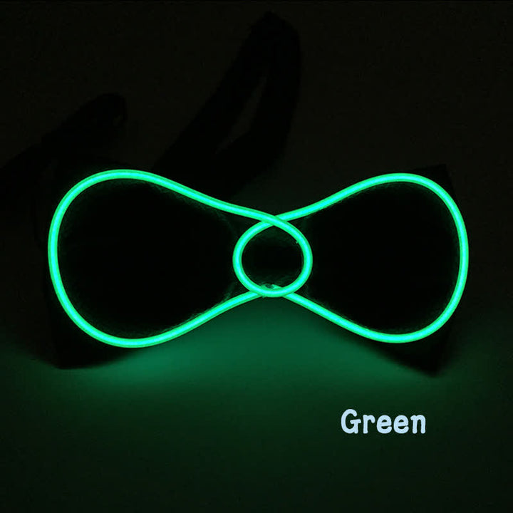 Flashing Round LED Glowing Bow Tie - Green - image 6