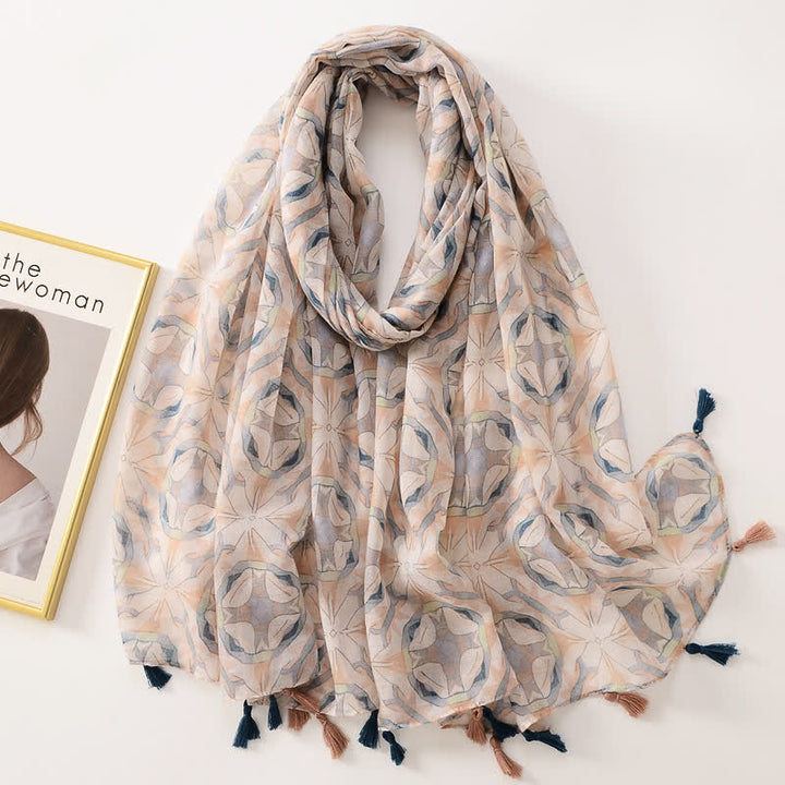 Women's Thin Lovely Butterfly Floral Tassel Scarf - Style #22 - image 27
